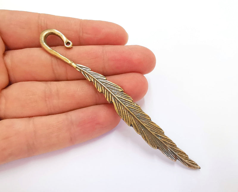 Feather Bookmark Findings Antique Bronze Plated Bookmark (110x11mm) G20223