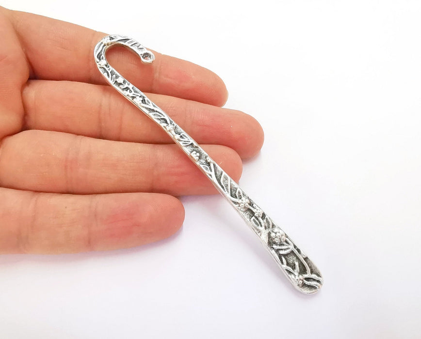 Flower Bookmark Findings Antique Silver Plated Bookmark (110x9mm) G20226