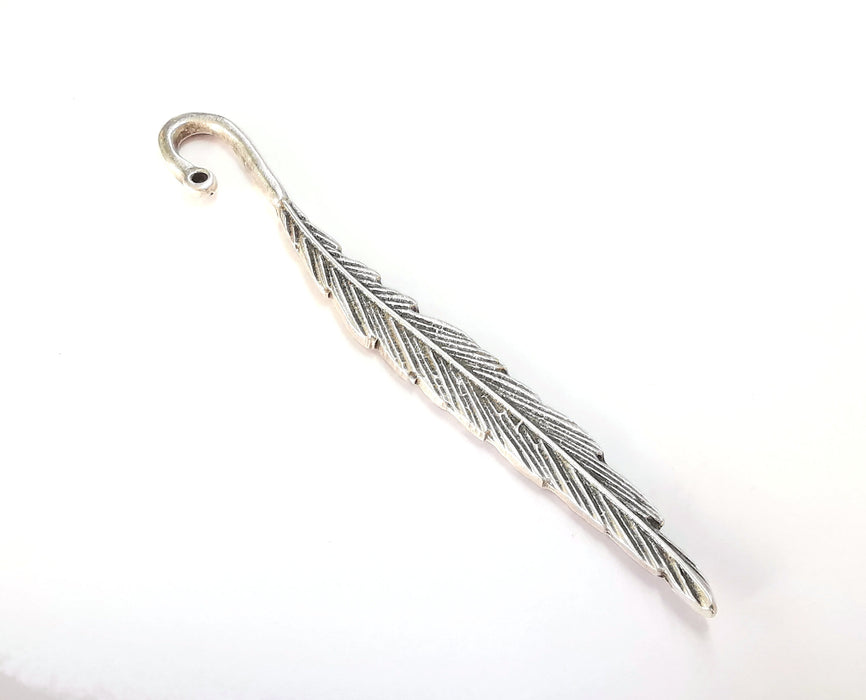 Feather Bookmark Findings Antique Silver Plated Bookmark (110x11mm) G20233