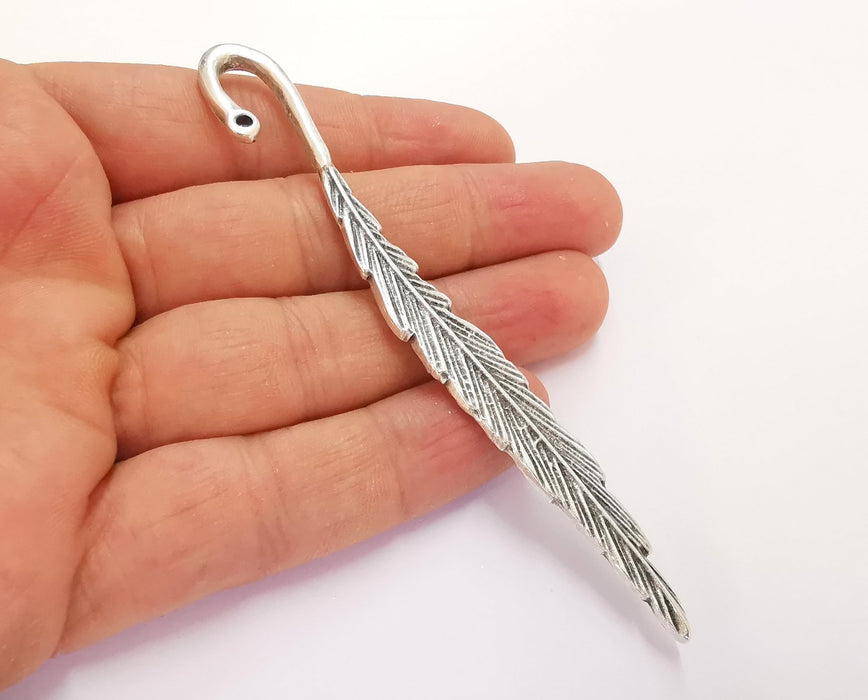 Feather Bookmark Findings Antique Silver Plated Bookmark (110x11mm) G20233