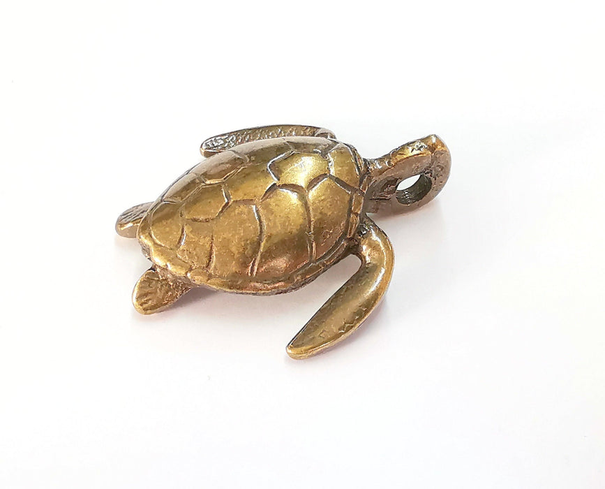 Sea Turtle Pendant Antique Bronze Plated Pendant ( 51x45mm )  G20234