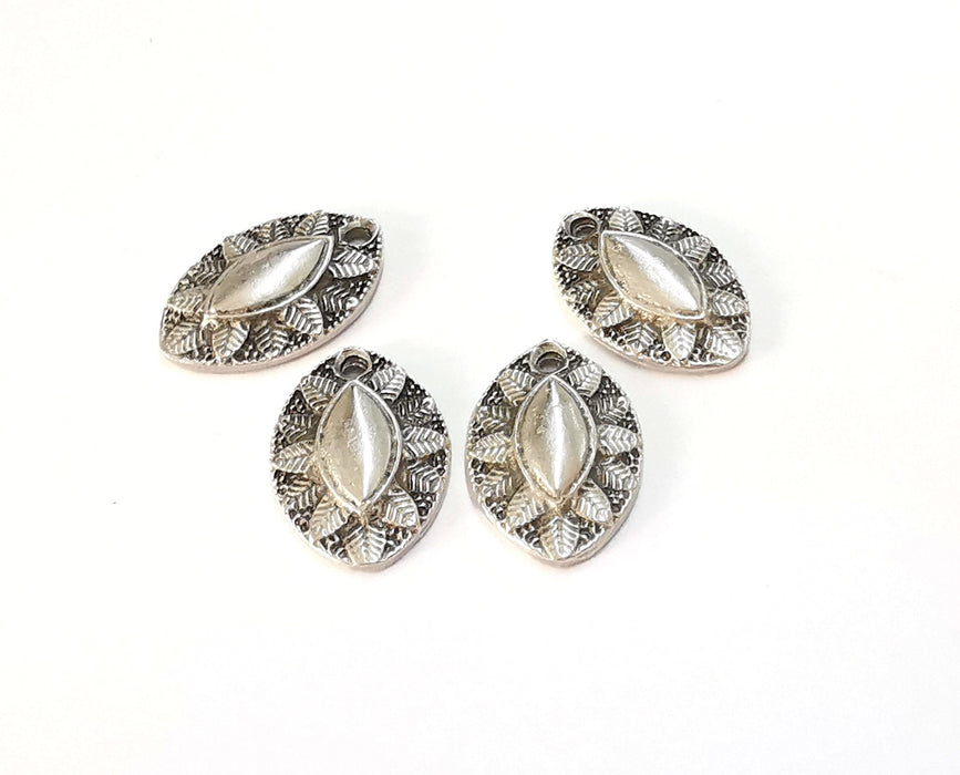 4 Leaves Charms Antique Silver Plated Charms (21x14mm) G20235