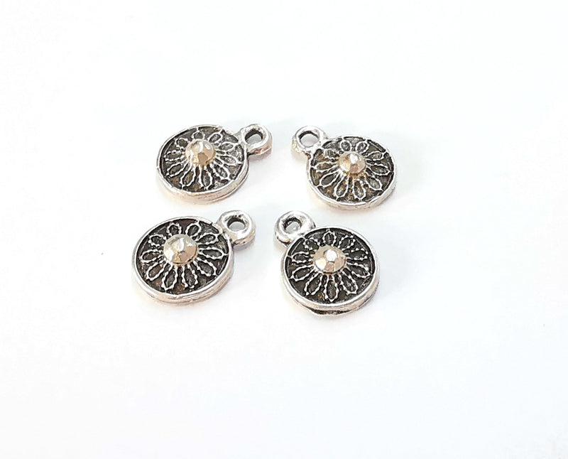 5 Silver Charms Antique Silver Plated Charms (15x11mm)  G20236