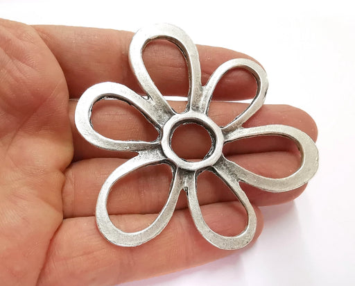 Flower Charms Antique Silver Plated Charms (75mm)  G20773