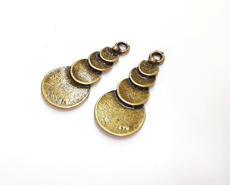 2 Circles Charms Antique Bronze Plated Charms (37x16mm) G20780