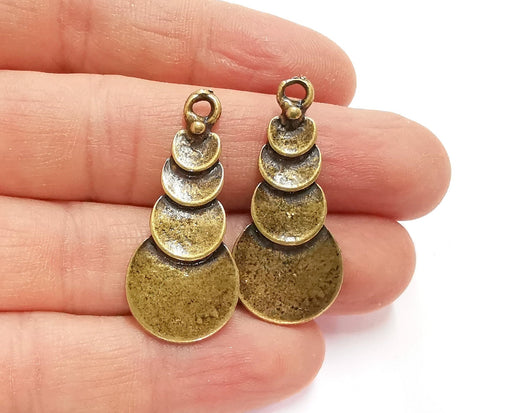 2 Circles Charms Antique Bronze Plated Charms (37x16mm) G20780