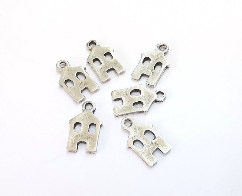 10 House Charms Antique Silver Plated Charms (17x10mm)  G20266