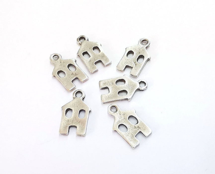 10 House Charms Antique Silver Plated Charms (17x10mm)  G20266