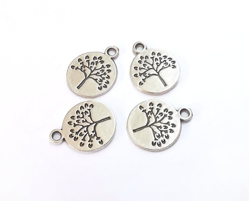 10 Tree Charms Antique Silver Plated Charms (18x15mm)  G21219