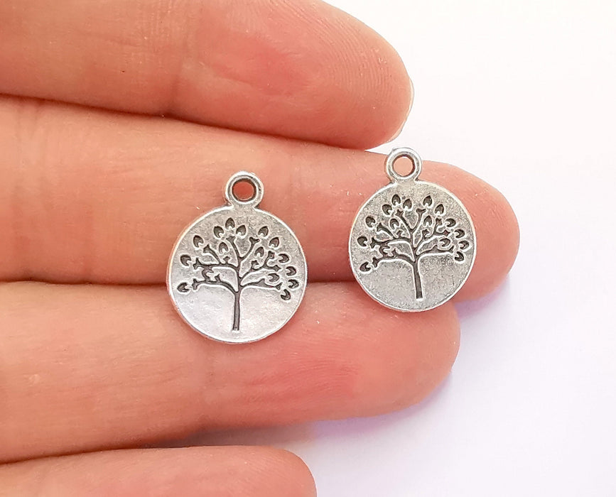 10 Tree Charms Antique Silver Plated Charms (18x15mm)  G21219