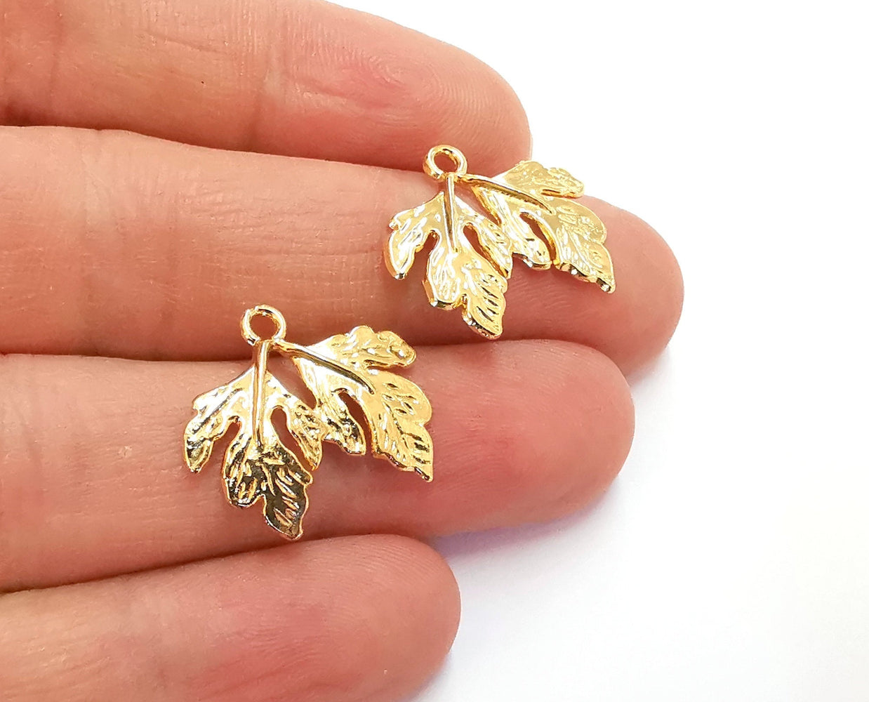 4 Leaf Charms Shiny Gold Plated Charms (19x22mm)  G20280