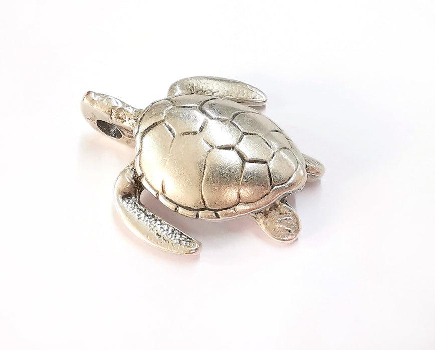 Sea Turtle Charms Antique Silver Plated Charms (52x45mm)  G20330