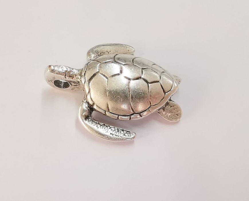 Sea Turtle Charms Antique Silver Plated Charms (52x45mm)  G20330