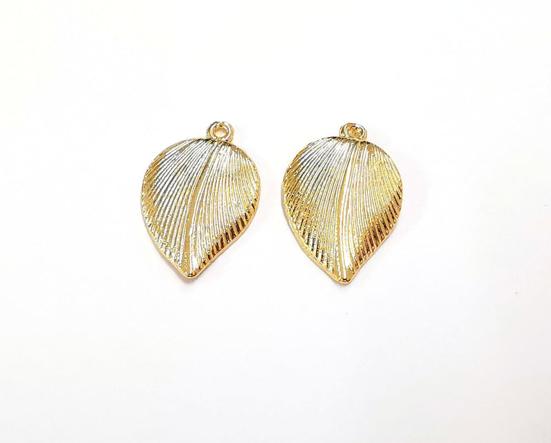 4 Leaf Charms Shiny Gold Plated Charms (23x15mm)  G20334