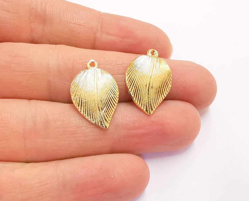 4 Leaf Charms Shiny Gold Plated Charms (23x15mm)  G20334