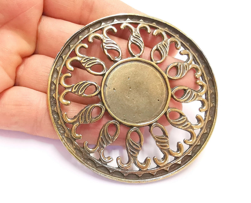 Antique Bronze Pendant Antique Bronze Plated Pendant ( 76mm )  G20341