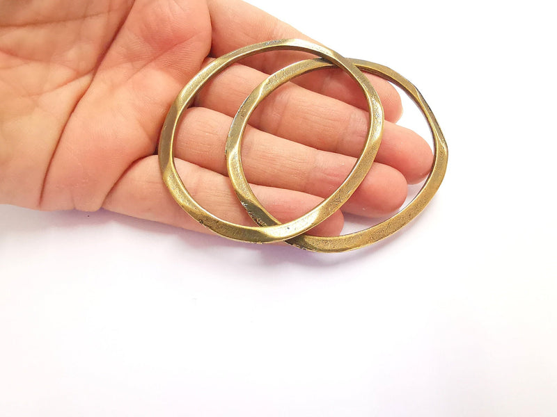 2 Oval Circle Findings Pendant Antique Bronze Plated Pendant (74x62mm)  G20344