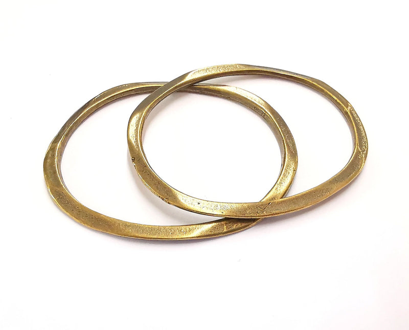 2 Oval Circle Findings Pendant Antique Bronze Plated Pendant (74x62mm)  G20344