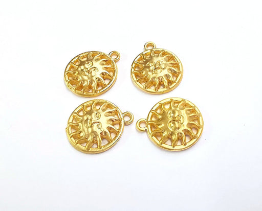 4 Sun Charms Gold Plated Charms (19x16mm)  G20350