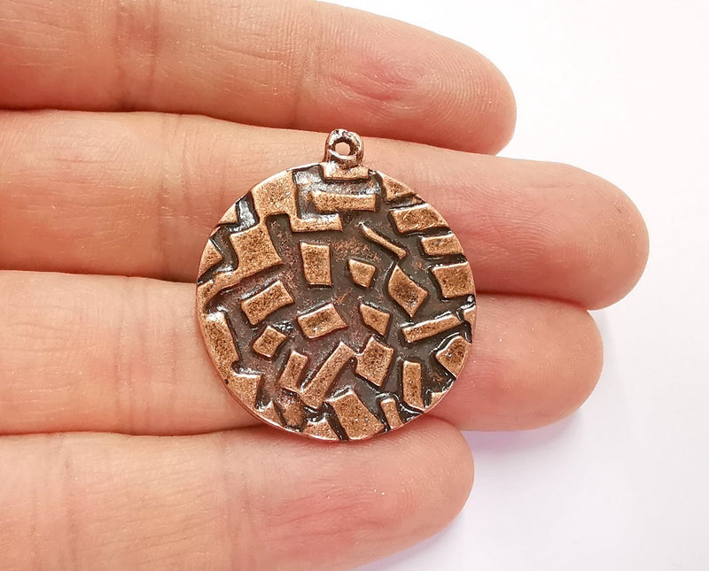2 Copper Charms Antique Copper Plated Charms (34x30mm)  G20800