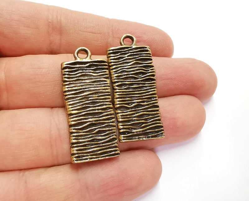 2 Antique Bronze Charms Antique Bronze Plated Charms (39x16mm) G20801