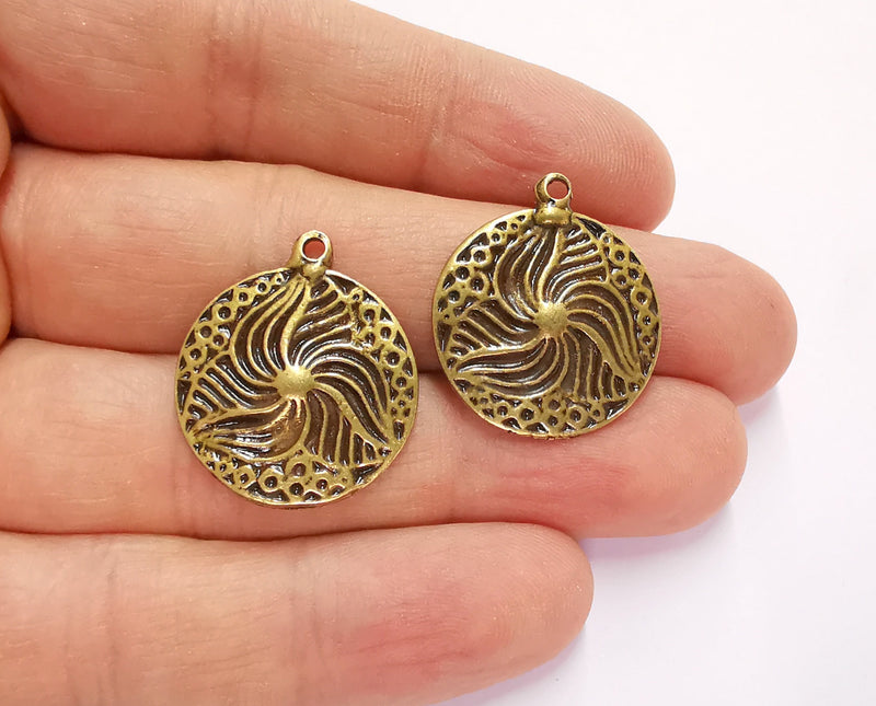 2 Antique Bronze Charms Antique Bronze Plated Charms (26x22mm)  G20807