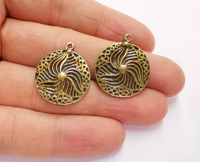 2 Antique Bronze Charms Antique Bronze Plated Charms (26x22mm)  G20807