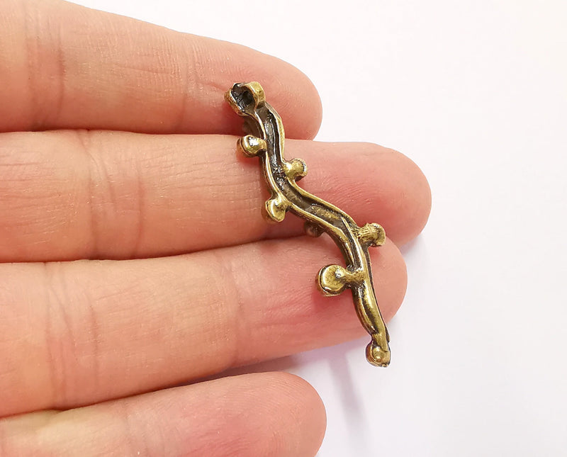 2 Antique Bronze Charms Antique Bronze Plated Charms (46x9mm)  G20809