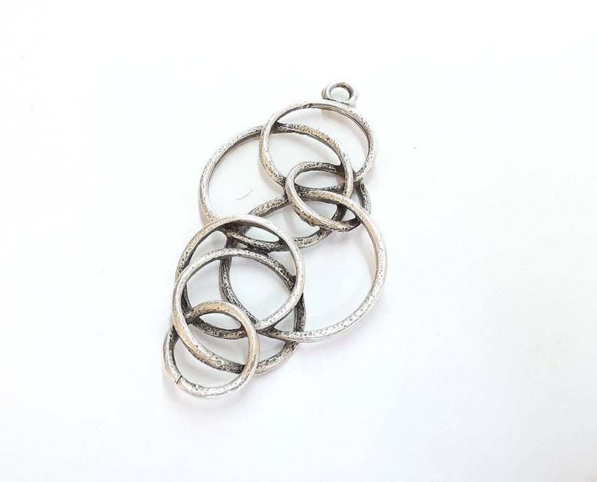 Circles Charms Antique Silver Plated Charms (67mm)  G20843