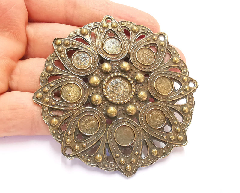 Antique Bronze Pendant Connector Antique Bronze Plated Pendant (79mm )  G20411