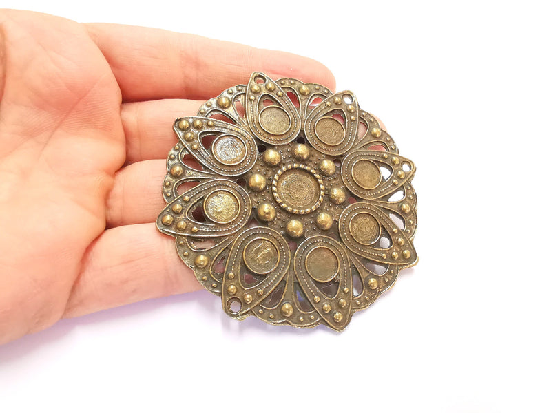 Antique Bronze Pendant Connector Antique Bronze Plated Pendant (79mm )  G20411