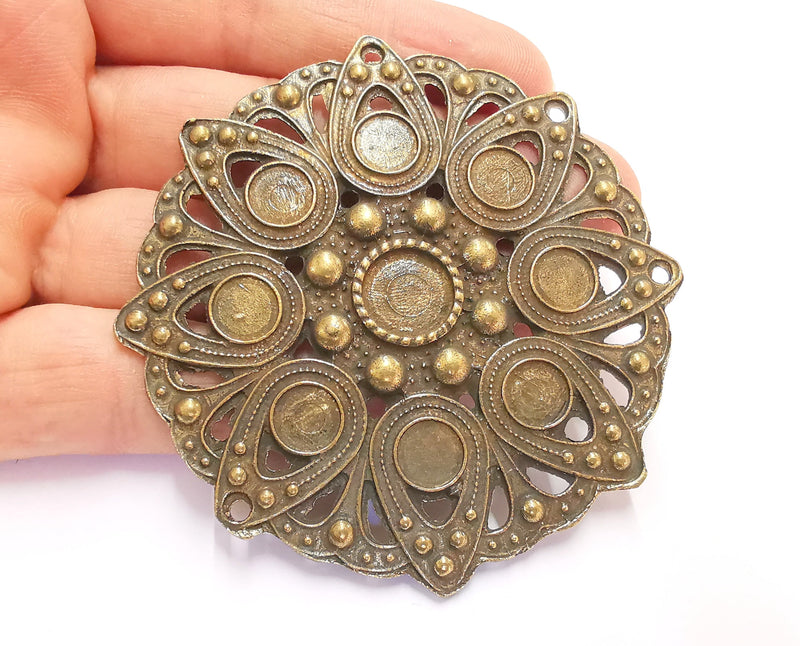 Antique Bronze Pendant Connector Antique Bronze Plated Pendant (79mm )  G20411