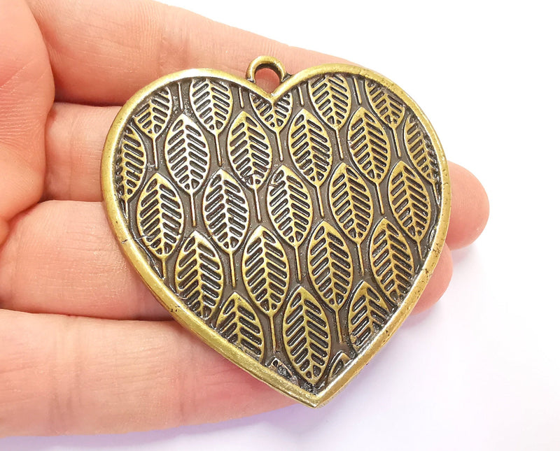 Heart Pendant Antique Bronze Plated Pendant (64x62mm )  G20415