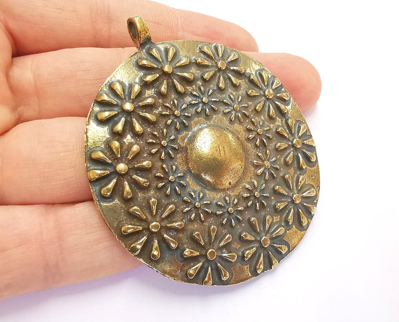 Flowers Pendant Antique Bronze Plated Pendant (69x59mm )  G20416