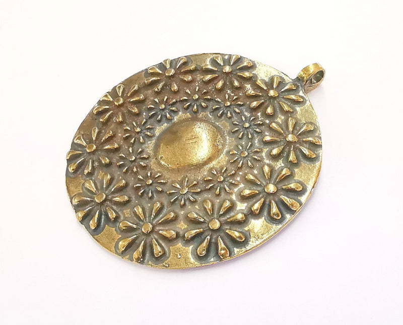 Flowers Pendant Antique Bronze Plated Pendant (69x59mm )  G20416