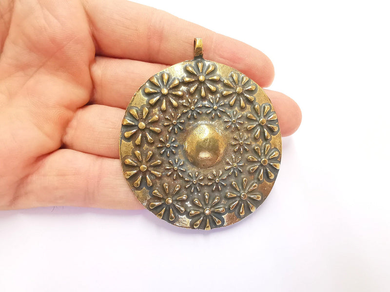 Flowers Pendant Antique Bronze Plated Pendant (69x59mm )  G20416