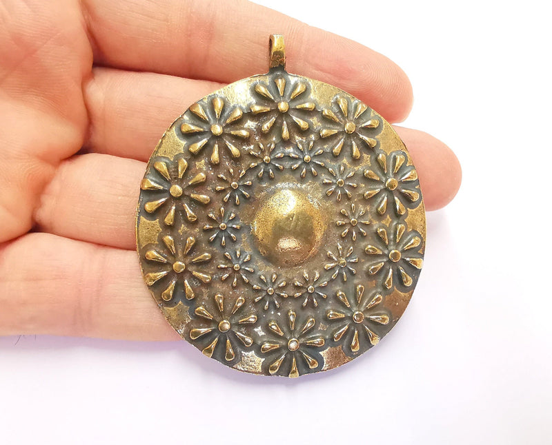 Flowers Pendant Antique Bronze Plated Pendant (69x59mm )  G20416