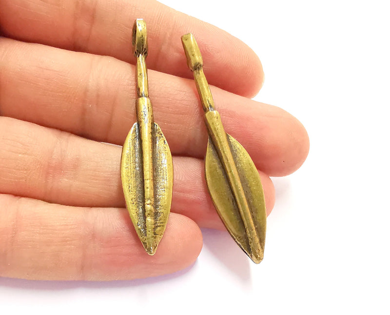 2 Antique Bronze Pendant Antique Bronze Plated Pendant (57x12mm)  G20426
