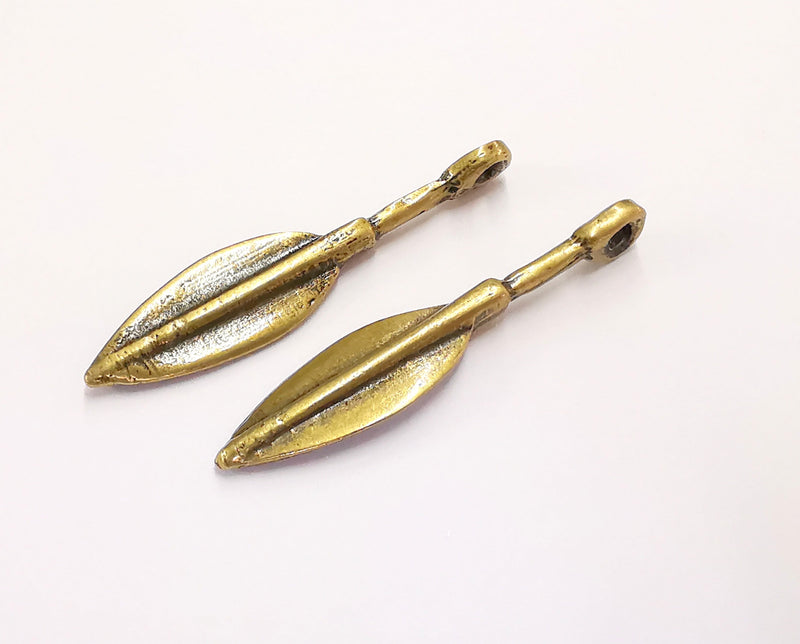 2 Antique Bronze Pendant Antique Bronze Plated Pendant (57x12mm)  G20426