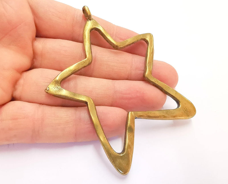 Star Pendant Antique Bronze Plated Pendant (90x70mm )  G20429