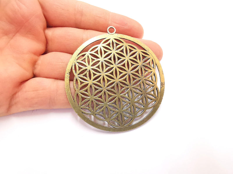 Filigree Pendant Antique Bronze Plated Pendant (70x65mm )  G20431