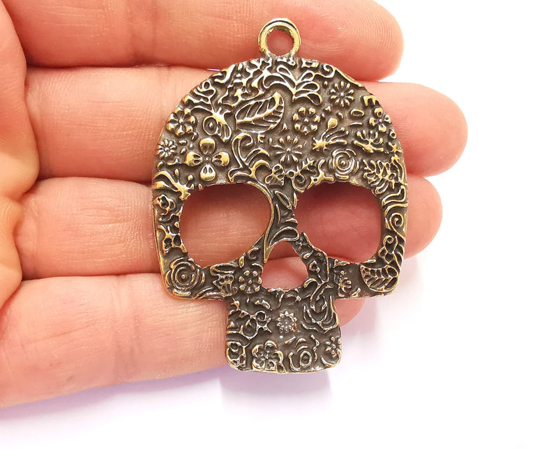 Skull Pendant Antique Bronze Plated Pendant (62x45mm )  G20433