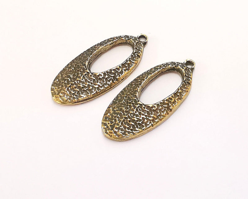 2 Antique Bronze Charms Antique Bronze Plated Charms (37x17mm) G20441