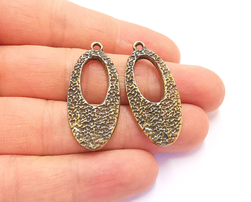 2 Antique Bronze Charms Antique Bronze Plated Charms (37x17mm) G20441