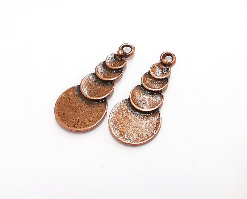 2 Circles Charms Antique Copper Plated Charms (37x16mm) G20849