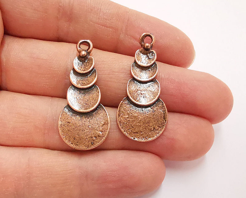 2 Circles Charms Antique Copper Plated Charms (37x16mm) G20849