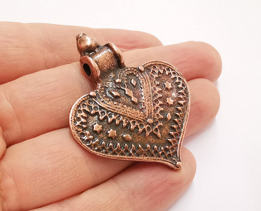 Heart Charms Antique Copper Plated Charms (50x42mm) G20854