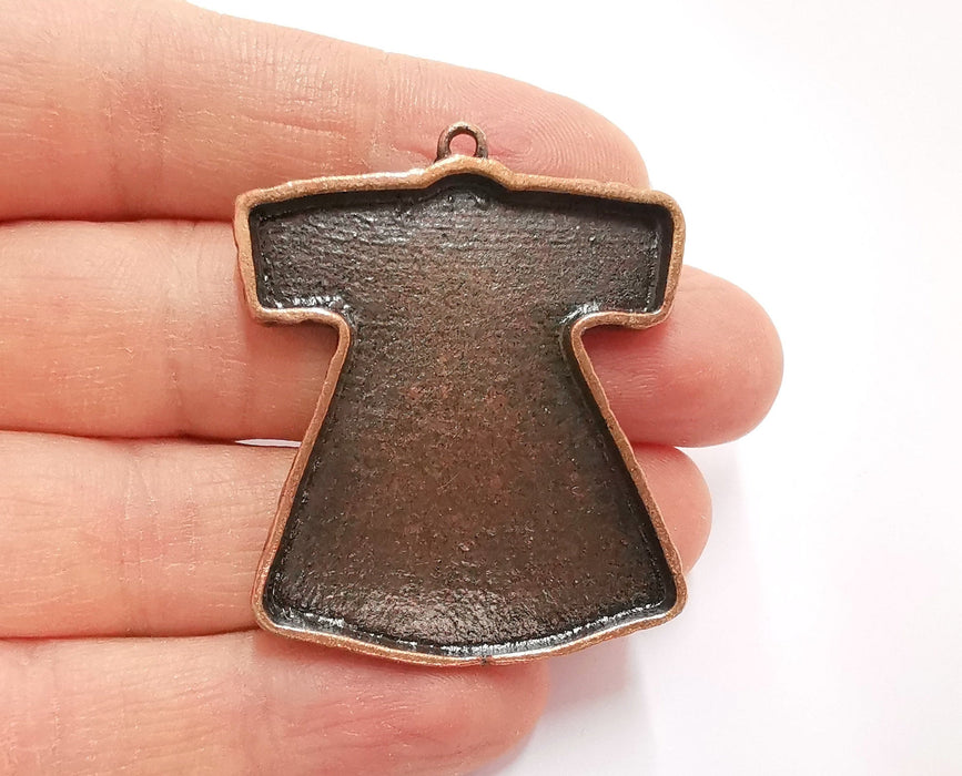 Robe Pendants Blank Resin Bezel Mosaic Mountings Antique Copper Plated Pendant (47x39mm)( 40x34 mm Bezel Inner Size)  G20859