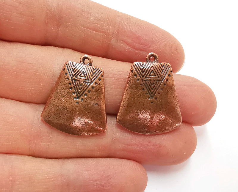 4 Copper Charms Antique Copper Plated Charms (26x21mm) G20861