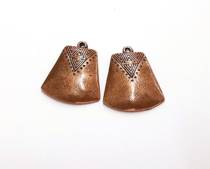 4 Copper Charms Antique Copper Plated Charms (26x21mm) G20861